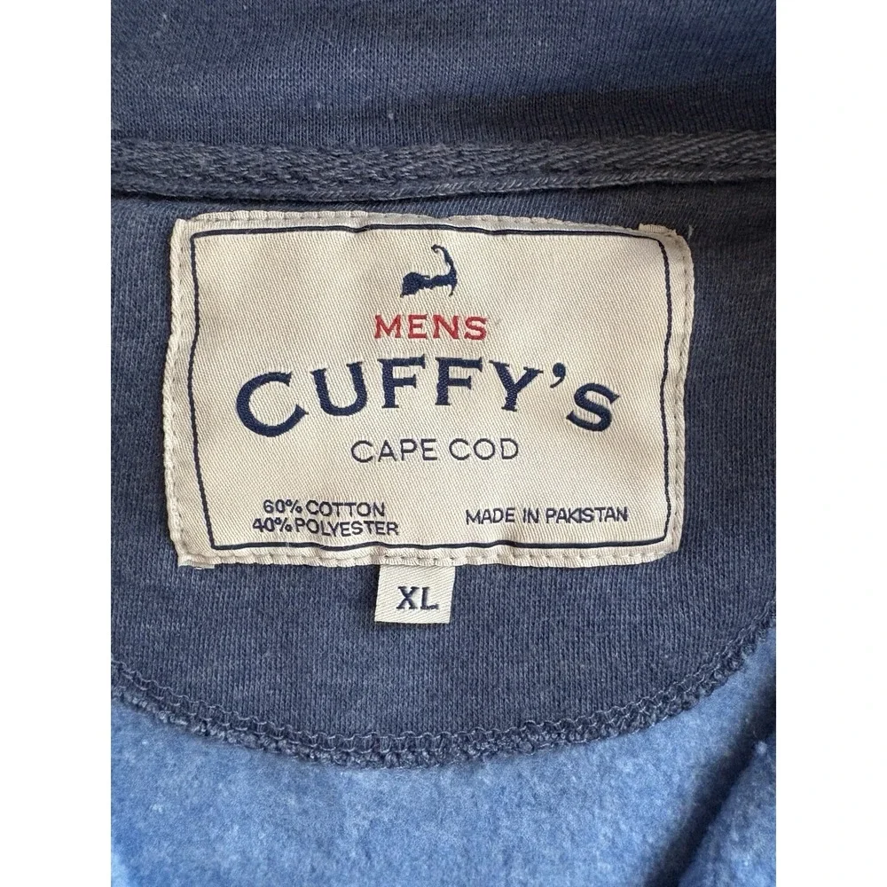 Cuffy's Cape Cod Men's Cotton‎ Blend Fleece Jacket Coat Blue